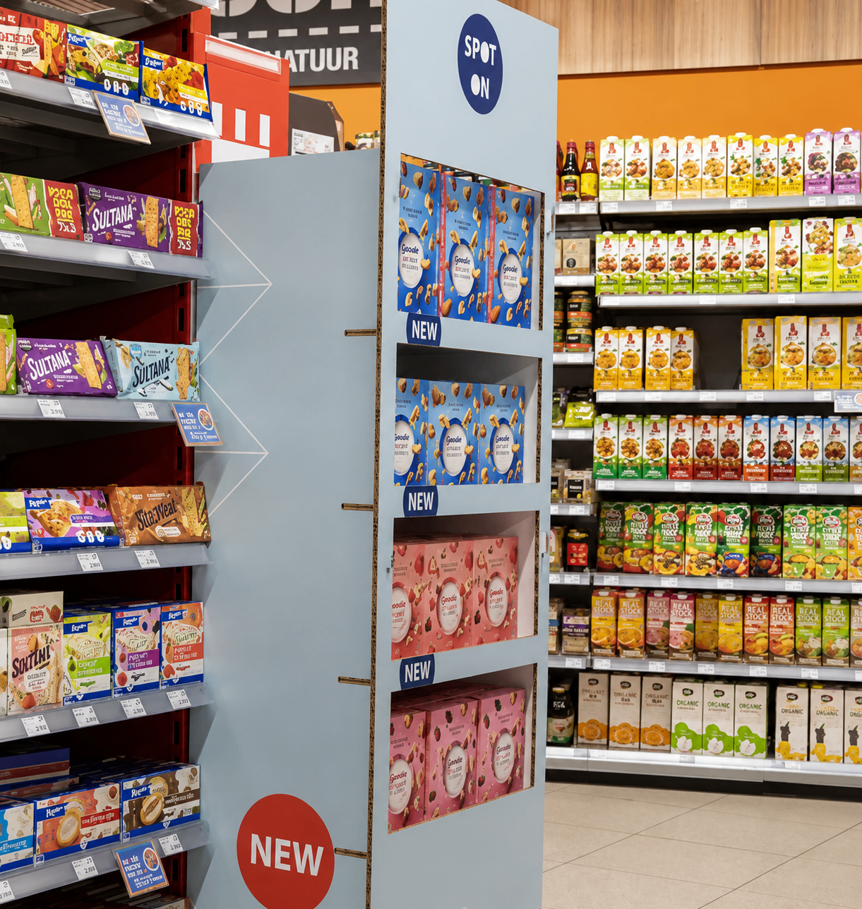 Retail point-of-sale display printed by Typoprint